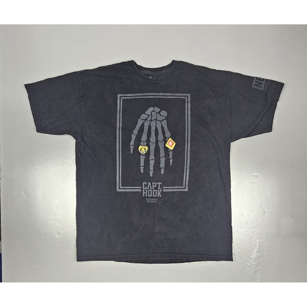 NEFF x Disney Captain Hook T-Shirt Mens XL Black The Band‎ Of Blockheads Rare